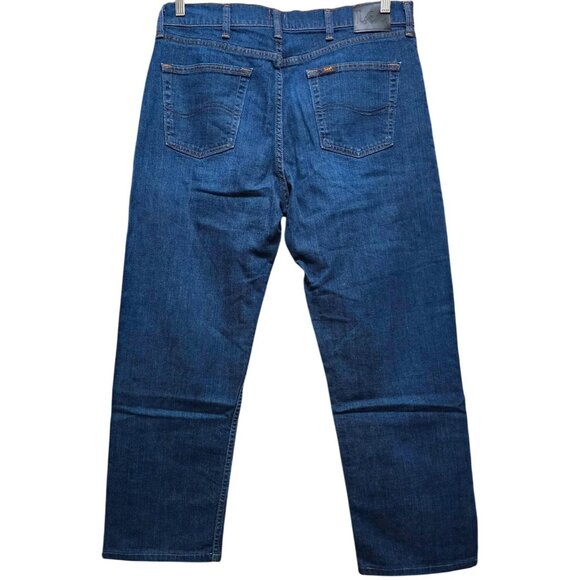 Lee Premium Select Regular Fit Mens Jeans Size 36X34 Dark Blue Denim - Picture 2 of 13